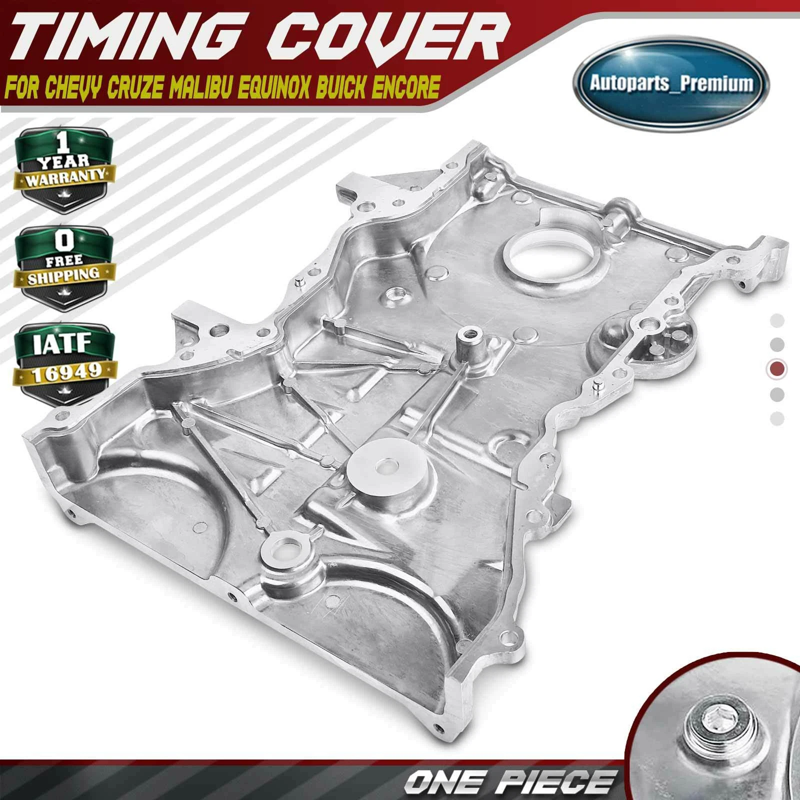 Front Engine Timing Cover for Chevy Malibu 17-21 Cruze Buick Encore L4 1.4L/1.5L