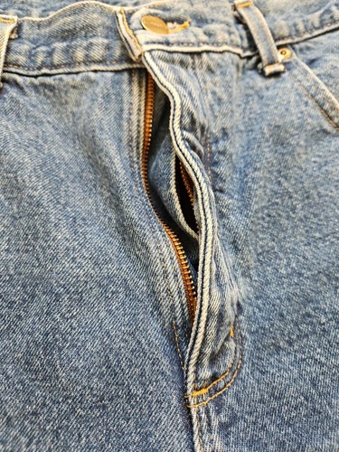Carhartt Denim Jeans Flannel Lined Men's Size 36 x 29 Blue Faded Work Wear - Picture 3 of 12