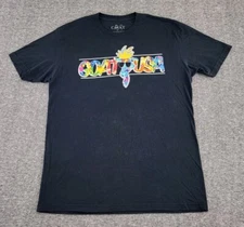 Goat USA Shirt Mens Large Black Graffiti Psychedelic Cool Multicolor Adult A29