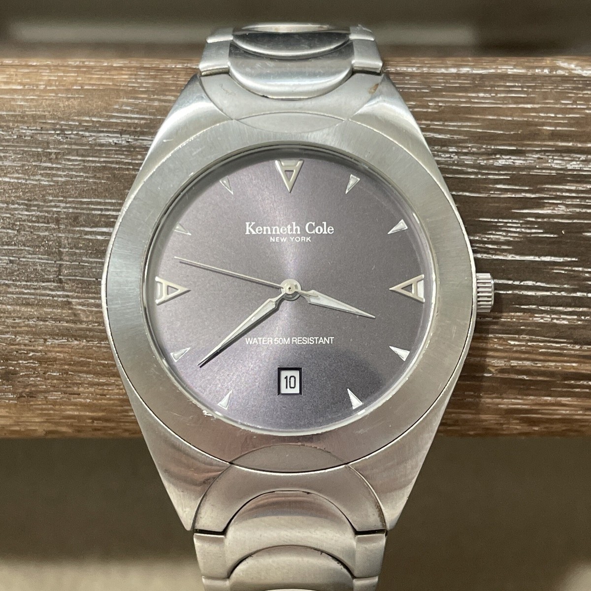 Kenneth Cole Watch Men Silver Tone Date Stainless Steel 50M  display picture 2