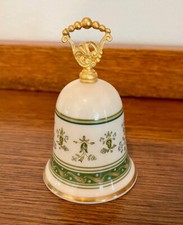 Gorham Fine China Bell USA Made Exclusively For Danbury Mint Green Ivory Gold