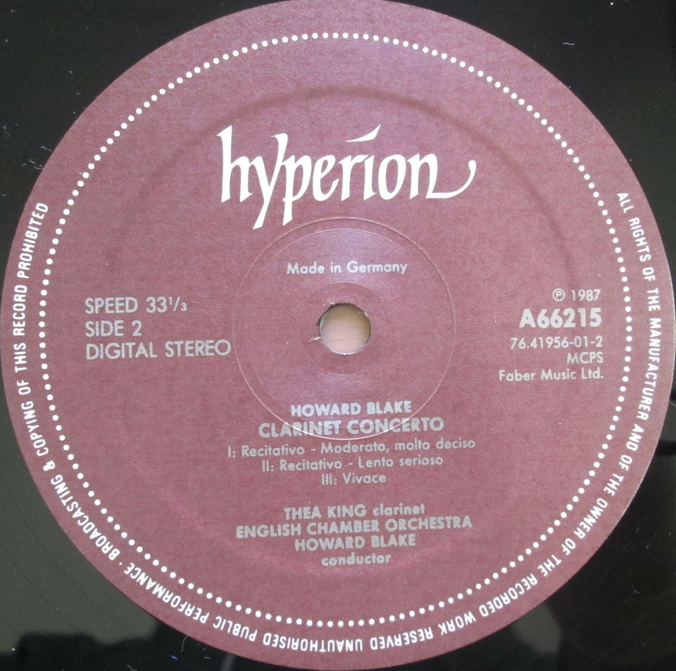 A66215 Lutoslawski Dance Preludes Seiber Blake Clarinet Thea King 1987 Hyperion - Image 3 of 4