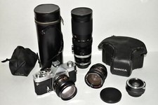 Konica Autoreflex T3 w/ Hexanon 50mm f/1.4, Miida 28mm Lentar 80-200  2xConvert