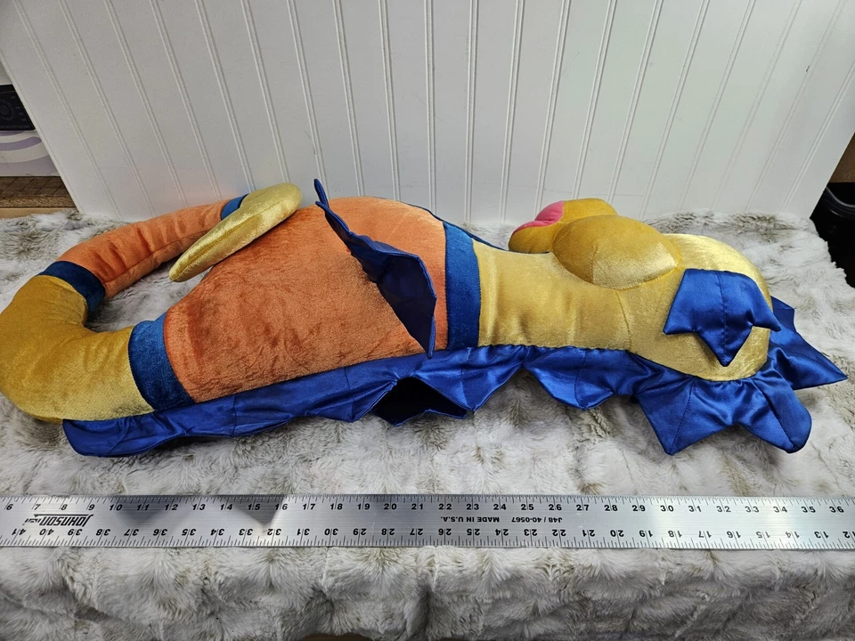 Juguete de peluche de caballito de mar gigante naranja azul amarillo grande vida marina 48" Foto 4 de 4
