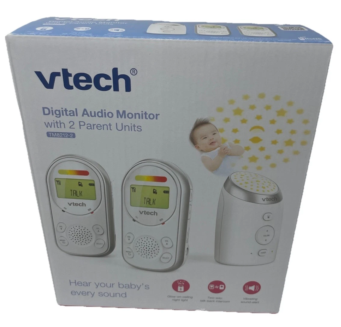 VTech Digital Audio Baby Monitor 2 Parent Units Talk Back Night Light Tested