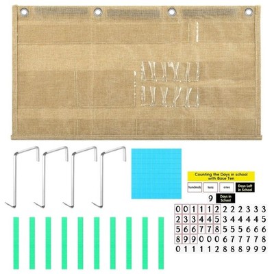 Decimal System Teaching Assistant With Plastic Inserts And Metal Hooks For
