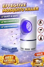 Electric Fly Killer USB LED Mosquito Bug Trap Lamp Indoor Pest ControlUK (White)