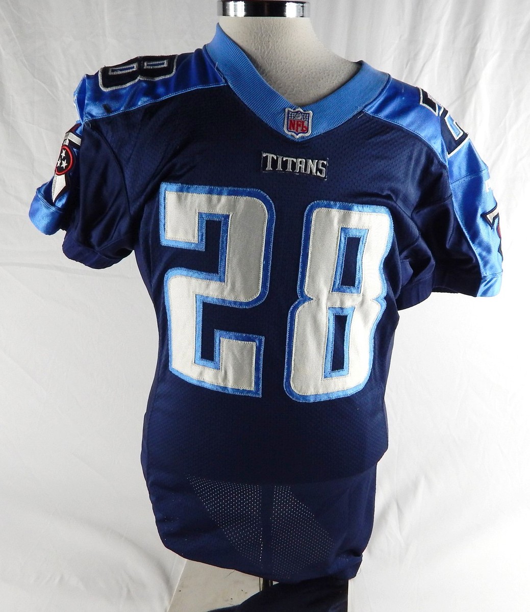 1999 Tennessee Titans Aric Morris #28 Game Used Navy Jersey 46 168