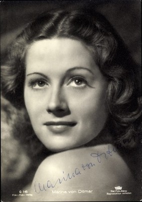 Postcard actress Marina von Ditmar, Tobis film G 145 - 3909730