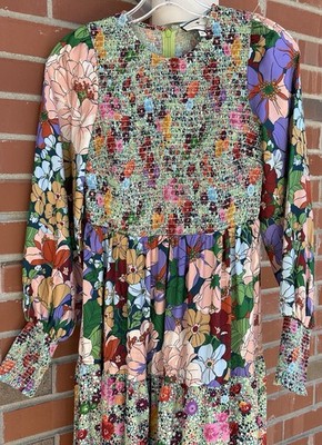 Tuckernuck Sante Fe Flora Libby Dress Tiered Patchwork Sz XS