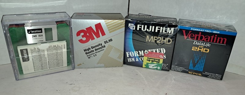 Vintage Disk Lot 29 3.5” Floppies PC Computer New Verbatim 3M FujiFilm Imation
