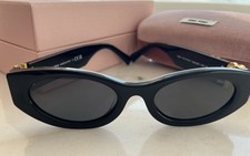 MIU MIU Sunglasses MU 11WS 1AB5S0 Black Gold Dark Grey Lens