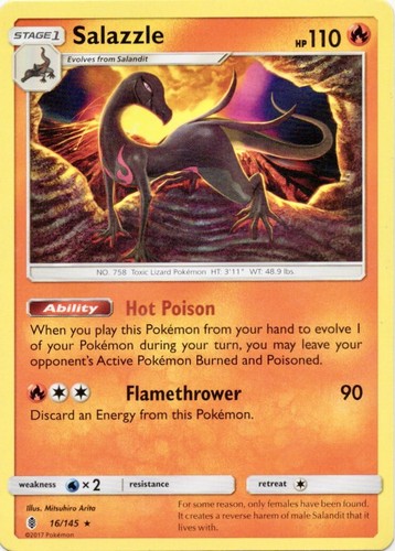 Pokemon Salazzle - LP - Guardians Rising (16/145)