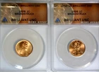 1998 & 1999 ERROR ANACS Broad Struck + CRK SKULL Lincoln Cents CH BU 2 Coin LOT