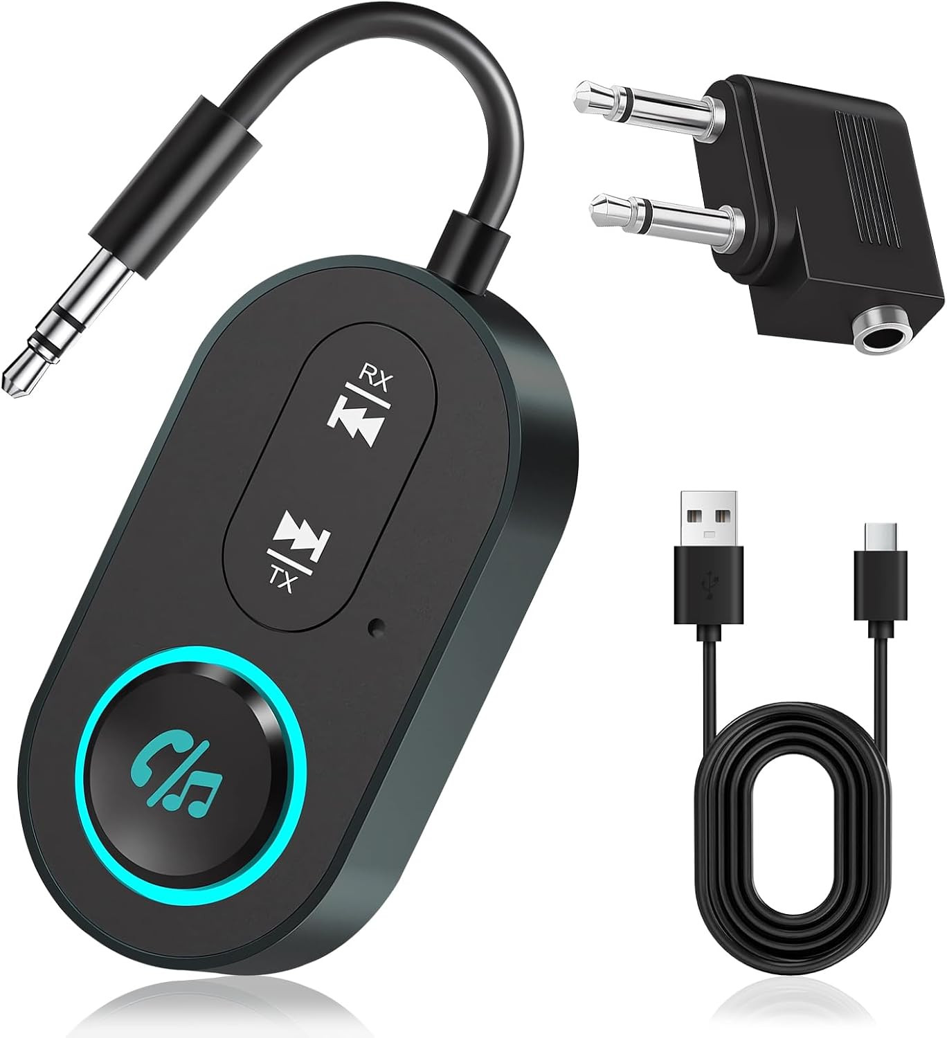 2025 New Airfly Bluetooth Transmitter Receiver Bluetooth Aux Adapter 3.5Mm AUX J