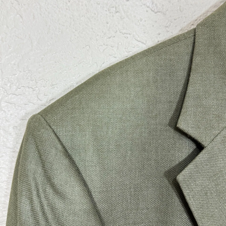Blazer De Colección Oscar de la Renta 44L Abrigo Deportivo Lana Seda Verde Salvia Años 80 Dinero Antiguo Foto 4 de 4