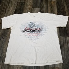 Vintage Emiliano Zapata White Shirt Size Large Front And Back Discoloration