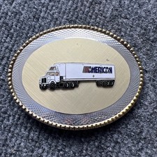 American Semi Truck Belt Buckle Made In USA Q25