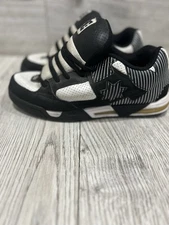 DC Command Shoes Men's 9 Black White Fat Tongue Skate Sneakers