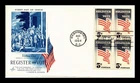 DR JIM STAMPS US COVER REGISTER AND VOTE FDC BLOCK OF 4 ARTCRAFT CACHET