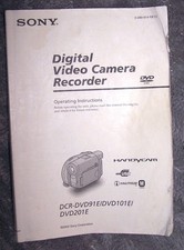 Sony Handycam DCR-DVD91E Handheld Camcorder full instructional booklet