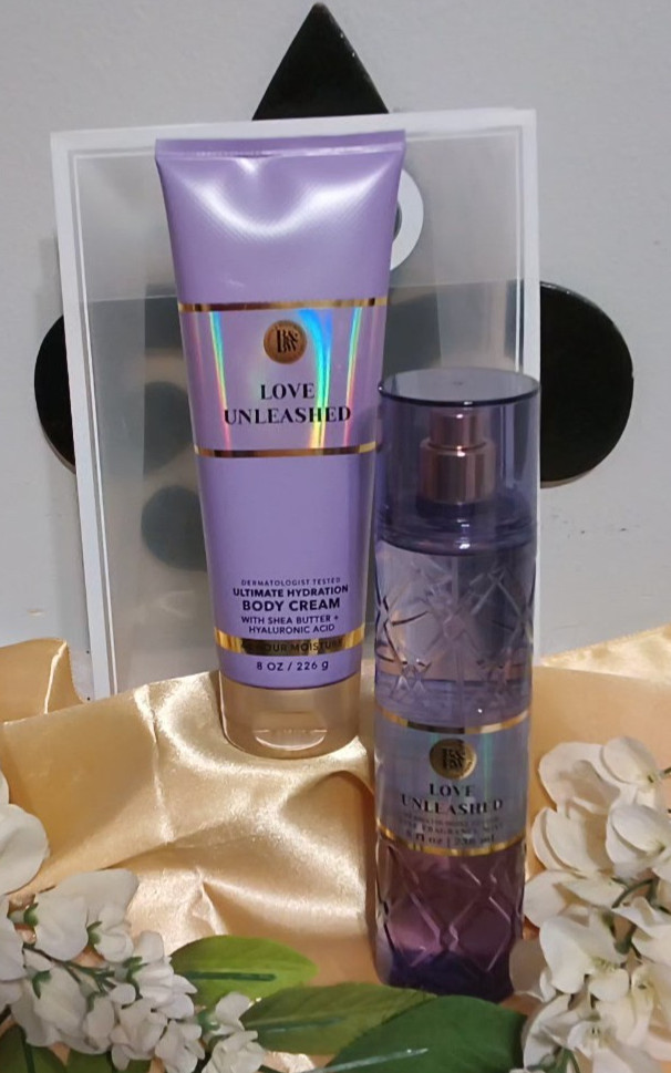 New Bath & Body Works 2 pc Love Unleashed Luxury Scent Body Cream & Mist