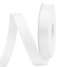 1/4 Inch x 100 Yards White Satin Thin Ribbon Solid Double Faced For Crafts