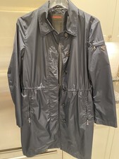 Prada Women Windbreaker Long Coat Nylon Size IT 40 or US 4 Small Logo Sleeve EUC