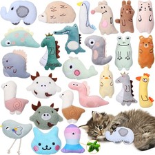25 Pcs Catnip Cat Chew Toy Interactive Catnip Filled Kitten Soft Cotton Cat T...
