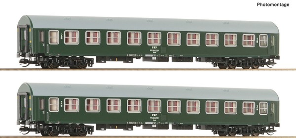 TT 2Er Set Personenwagen Y/B 70 PKP Ep.Iv Roco 6280043 Neu!!-image