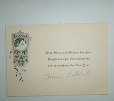 Vtg Christmas Card Simple & Sweet Pine Tree Home & Snow Falls