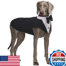 QBLEEV Large Dog Tuxedo Suit Bandana Set - Wedding, Party, Halloween Bow Tie