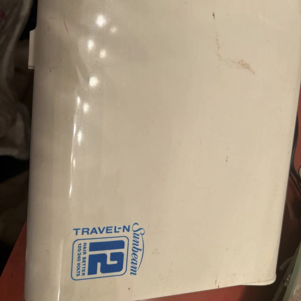 Setter de pelo de viaje vintage Sunbeam Travel N Hot Rollers rizadores espejo concurso Foto 3 de 4