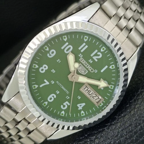 REFURBISHED SEIKO 5 AUTOMATIC 6309A VINTAGE JAPAN MENS GREEN WATCH a441646-a
