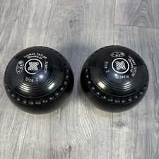 Taylor Lignoid Lawn Bowls Size 2 Thomas Taylor Black Pair Set of x2 HC38876
