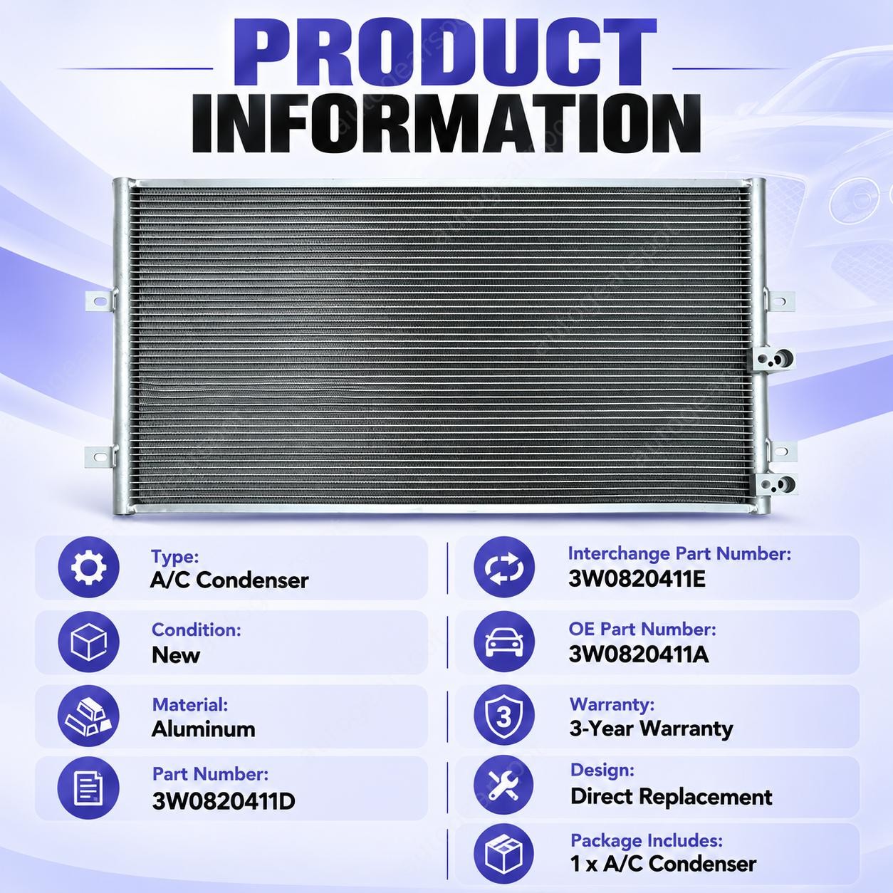 Bentley Flying Spur 2004-2014 Ac condenser