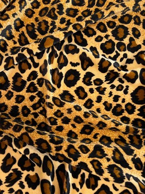 Dana DARK BROWN CAMEL Leopard Pattern Polyester Stretch Velvet Fabric for Bows,