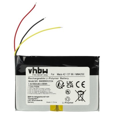 Akku für Hella Gutmann MM42 DT66 Mega Macs 42 SE Kfz-Diagnosegerät 660mAh 7,4V