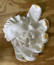 Vintage Gold Toe 6 Pair White Crew Socks Sport Unisex One size.