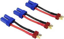 3pcs Male T Plug to Female EC5 Losi Connector Adapter with 14awg 1.96inch Wire