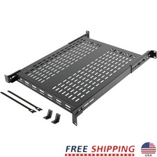Universal 1U 4-Post Server Rack Mount Shelf Vented Adjustable Heavy Duty Support