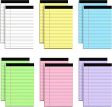 12Pcs Small Legal Pads 5X8 Colored Note Pads Paper College Ruled Notepad Clear P