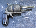 Victorian Vesta case Antique novelty pistol match safe holder striker 3.75
