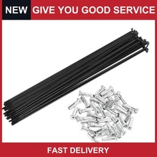 1 Set 14G 273mm Length Bicycle Spokes Nipple Carbon Steel Black Universal New
