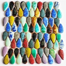 200G Ceramics Mosaic Tiles Random Color Raindrops Shape Mosaic Ceramics Pieces