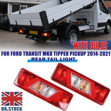 Pair Rear Tail Brake Lamp W/Bulbs For Ford Transit MK8 Tipper Pick-Up 2014-21 BT