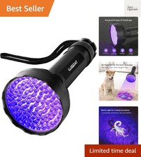 UV Flashlight Black Light, 100 LED Black Light Flashlight for Dog/Cat Pet Det...