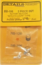 Details West 106 HO Scale Rotary Beacon with Cored Lens -- Roof Mount