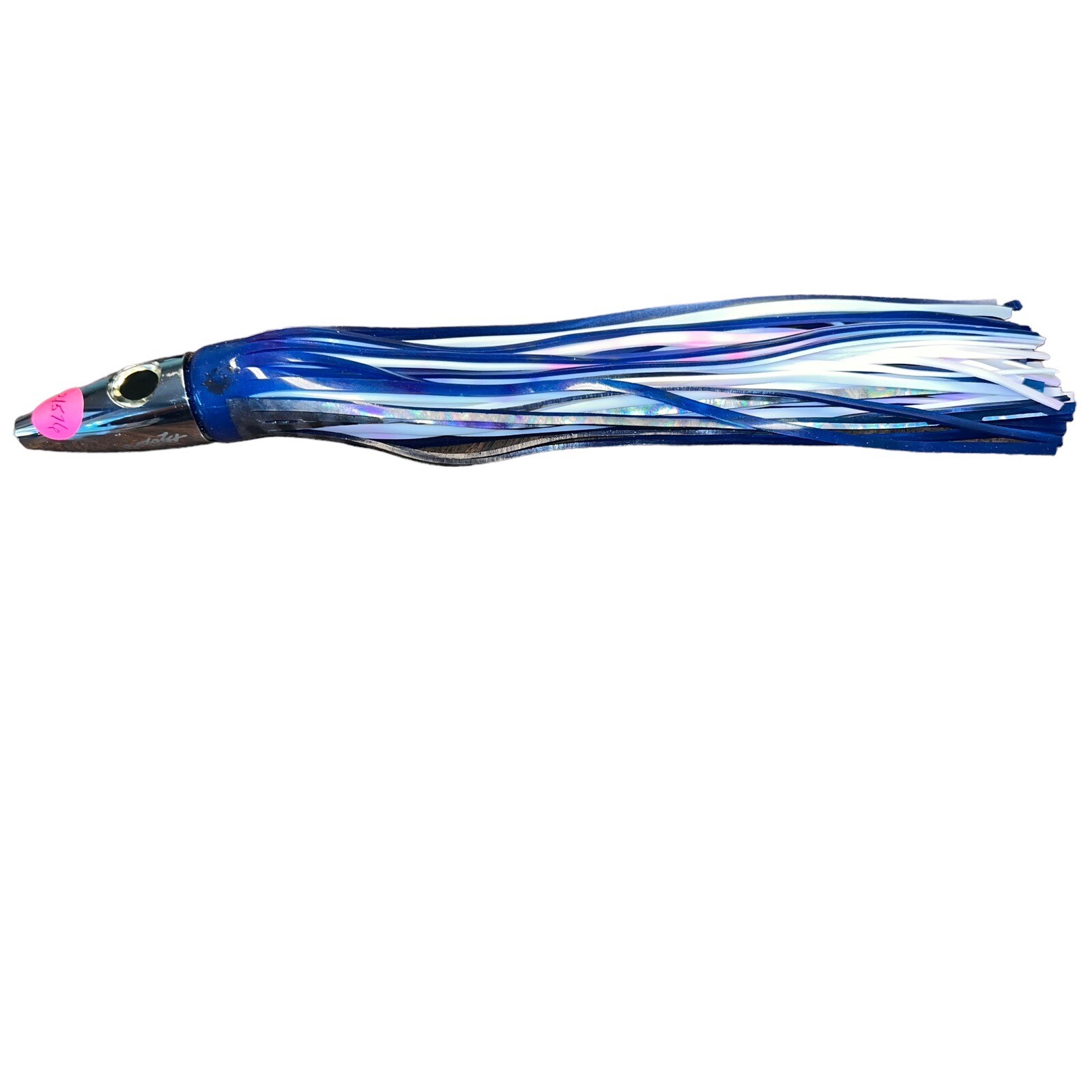 Bluefin Tuna Lures 12 1/2" Bullet Head made by H20 Pro Tackle Blue and White - Image 2