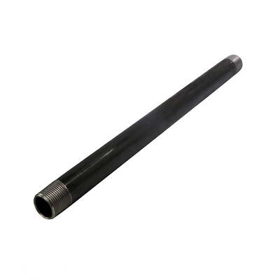  1236PBLK Black Steel Pipe, Schedule 40 Threaded Fitting, 1/2 In. x 36 In.